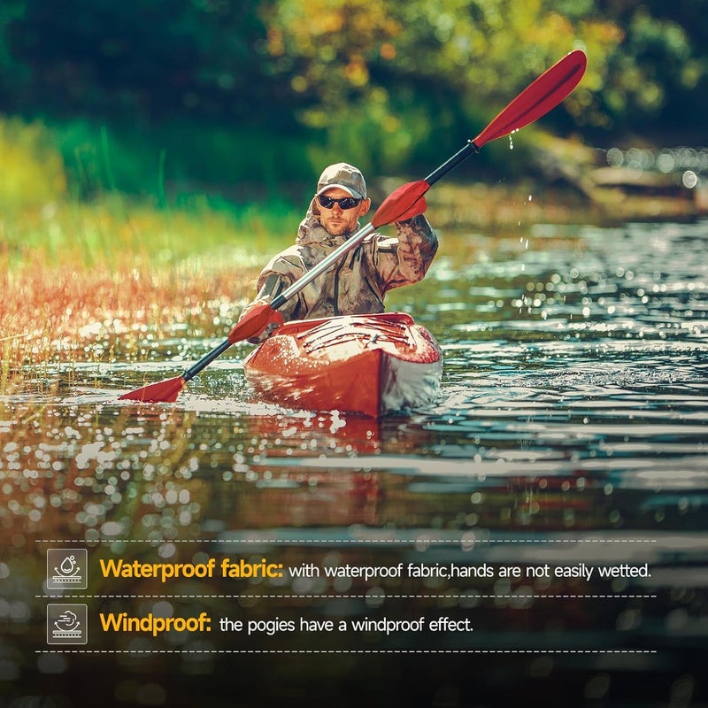 Tontron Sunscreen UV Protection Kayaking Pogies for Kayaking,Sea Kayak Canoe Touring Paddle,Paddling (Red with Air Vent) - Image 3